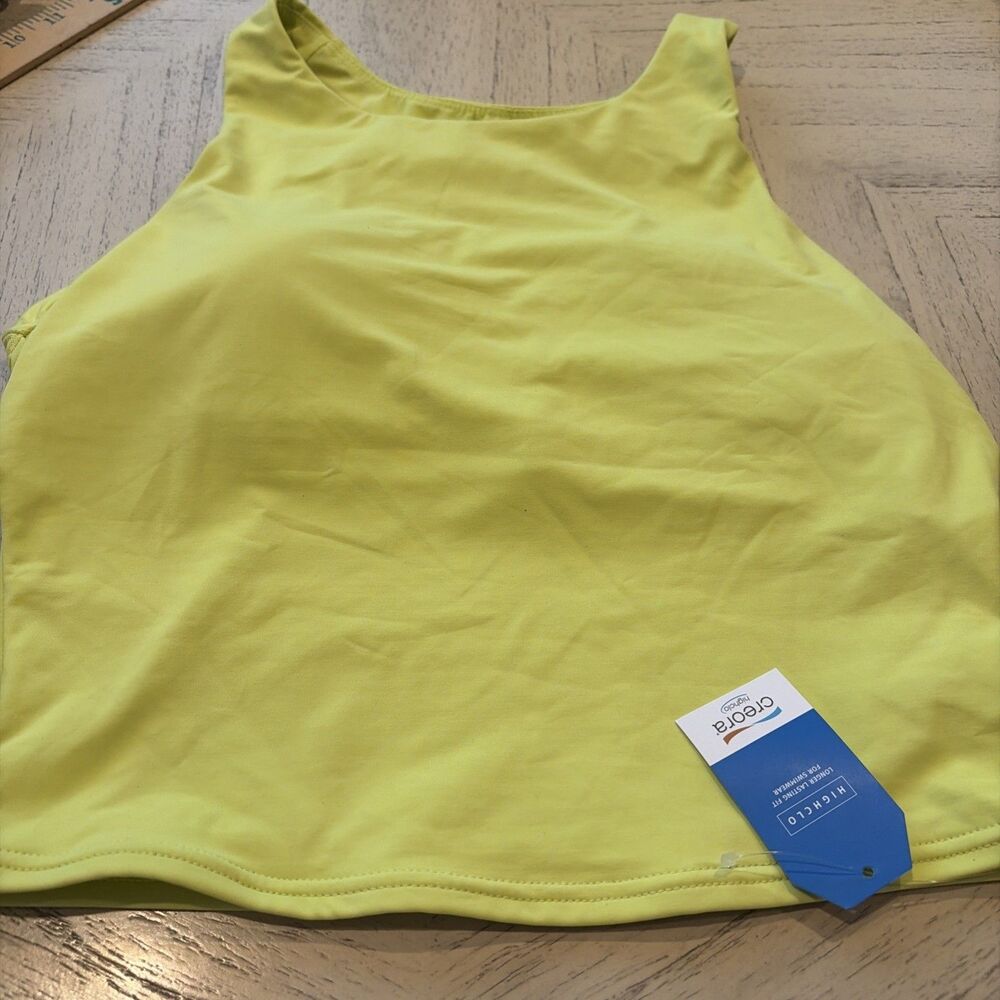 Lands' End Women's Lemon Lime Tankini Top Size 8